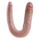 Телесный двусторонний фаллоимитатор U-Shaped Large Double Trouble - 44,4 см.