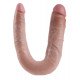 Телесный двусторонний фаллоимитатор U-Shaped Large Double Trouble - 44,4 см.