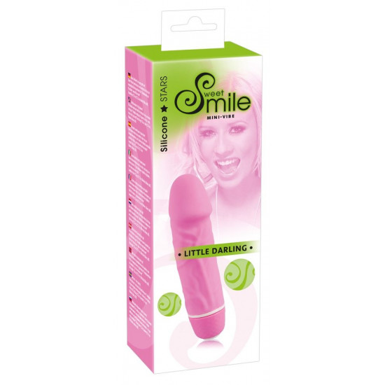 Розовый миниатюрный вибратор Mini Little Darling - 12,5 см.