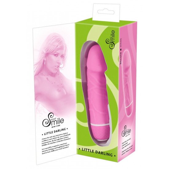 Розовый миниатюрный вибратор Mini Little Darling - 12,5 см.