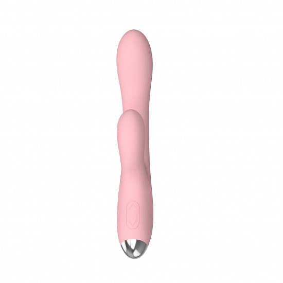 Розовый силиконовый вибратор-кролик - 20,4 см.