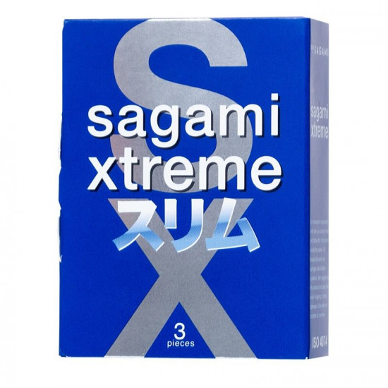 Розовые презервативы Sagami Xtreme Feel Fit 3D - 3 шт.