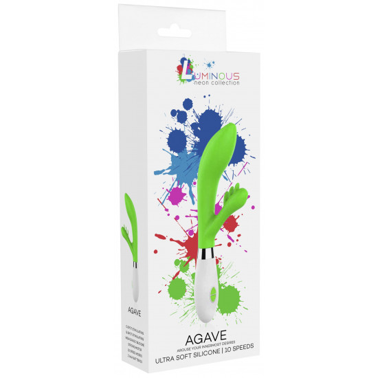 Зеленый вибратор-кролик Agave - 23 см.