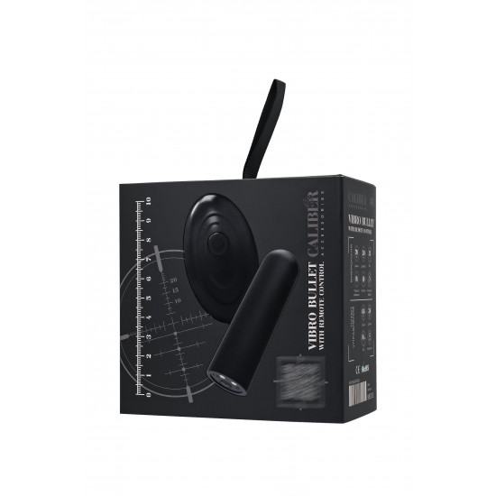 Черная перезаряжаемая вибропуля с пультом ДУ RealStick CALIBER