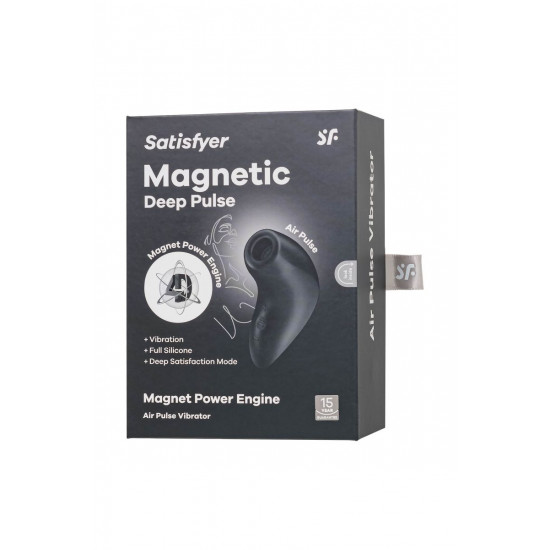 Черный вакуум-волновой бесконтактный стимулятор клитора Magnetic Deep Pulse