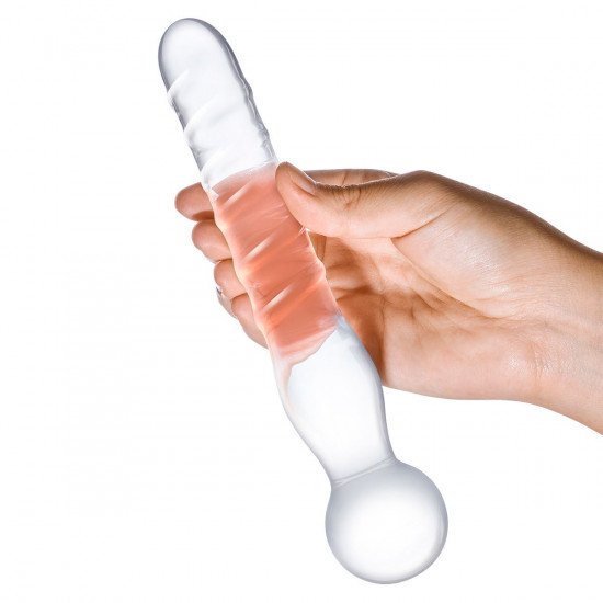 Стеклянный спиральный жезл Joystick - 20 см.