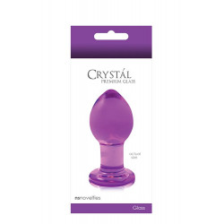 Фиолетовая стеклянная анальная пробка Crystal Medium - 7,6 см.