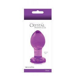 Фиолетовая стеклянная анальная пробка Crystal Medium - 7,6 см. Фиолетовая стеклянная анальная пробка Crystal Medium - 7,6 см.