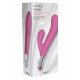 розовый вибратор со стимуляцией клитора Lovely Vibes G-spot Twin - 20 см.