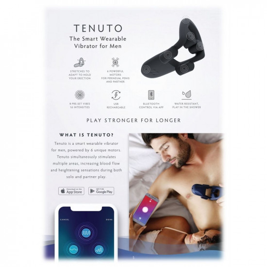 Черное технологичное эрекционное кольцо MysteryVibe Tenuto